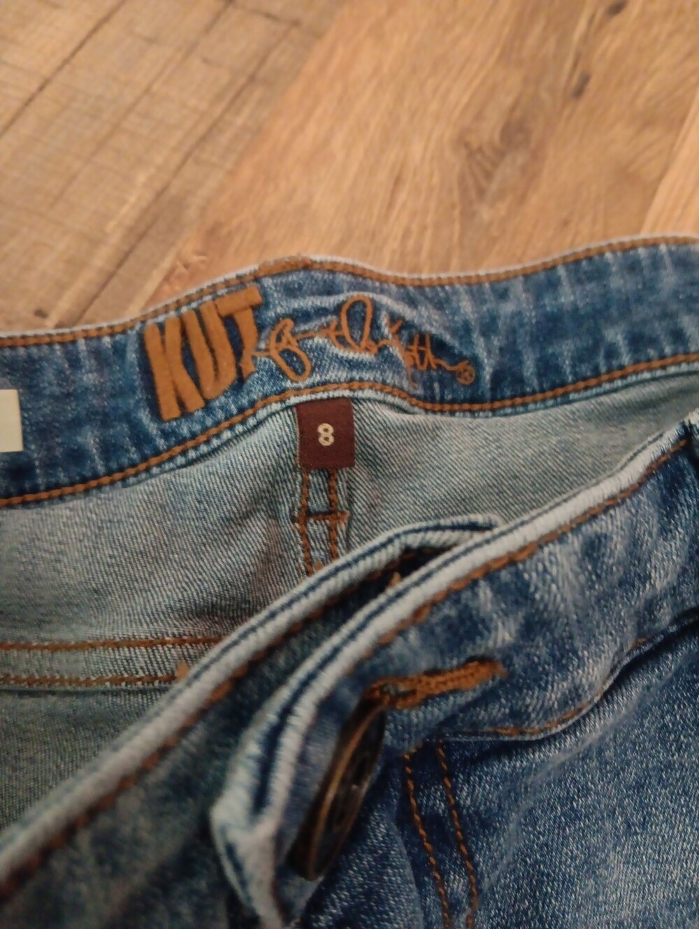 Kut from the Kloth Kity Boyfriend  Light Blue Distressed Denim Cutoff Shorts - Picture 3 of 6